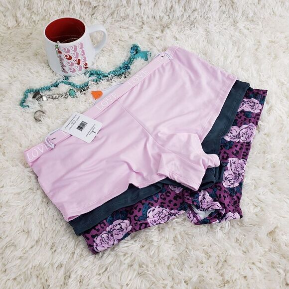 French Affair BOYSHORT 2X Multicolor 3 Pack flower  logo waist Sexy - Picture 4 of 6